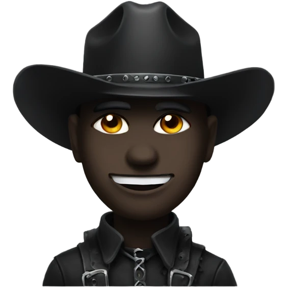 goth face paint wearing cowboy hat emoji