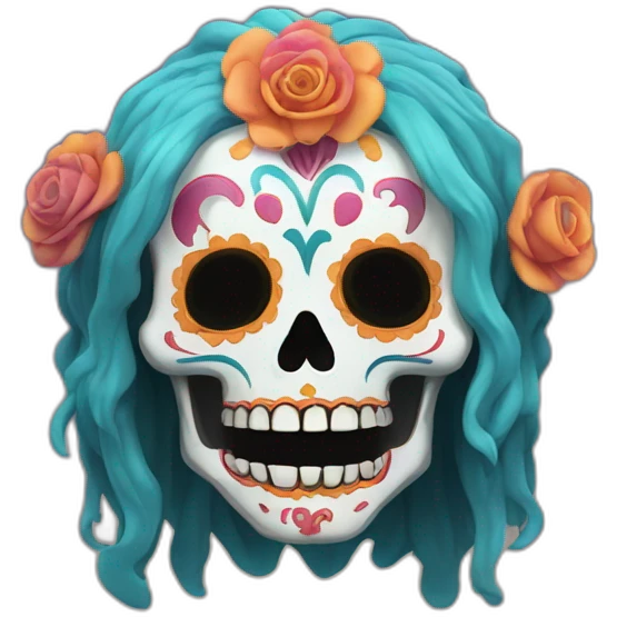 Colorful el muerte mexican ghost god emoji