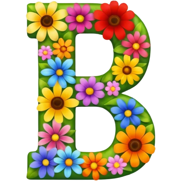 thick prominent number 7 made up almost entirely of assorted bright flowers emoji