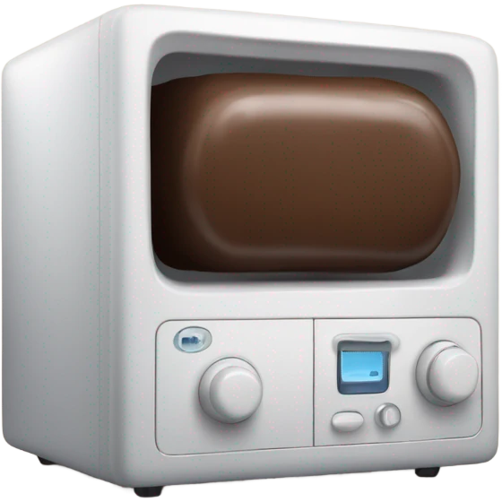 Microwave with a cylindrical chocolate bar inside emoji