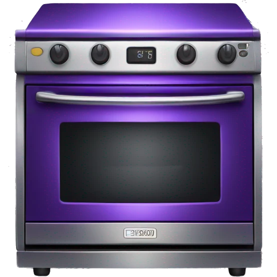 Realistic Metallic royal purple oven isolated.  emoji