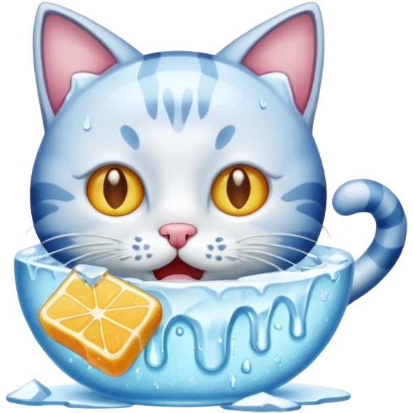 Cat eat ice  emoji