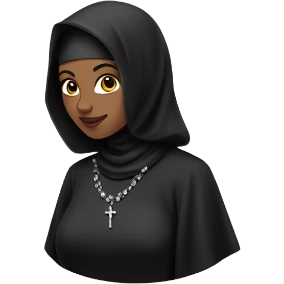 nun with jewelry and confidence black hijab emoji