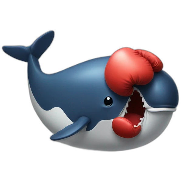 Boxing whale emoji