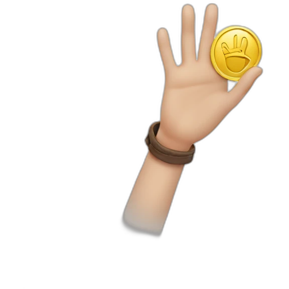 Hand with a token  emoji