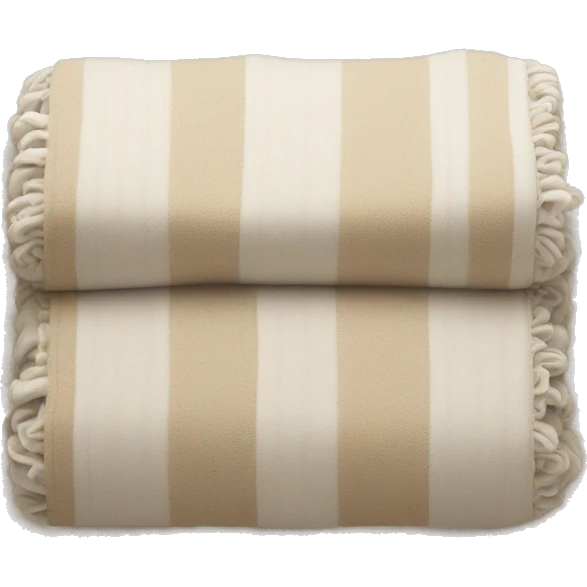 Beige and white folded blanket emoji