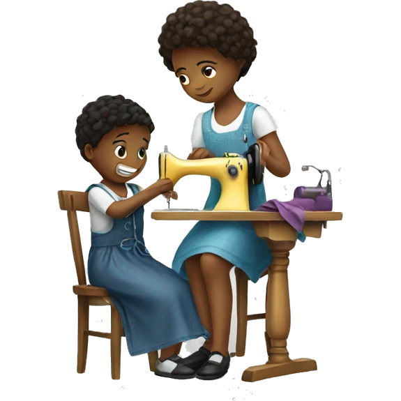 Kids sewing emoji