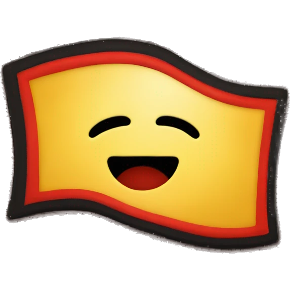 A wavy black and red rectangle with a yellow circle in the middle emoji