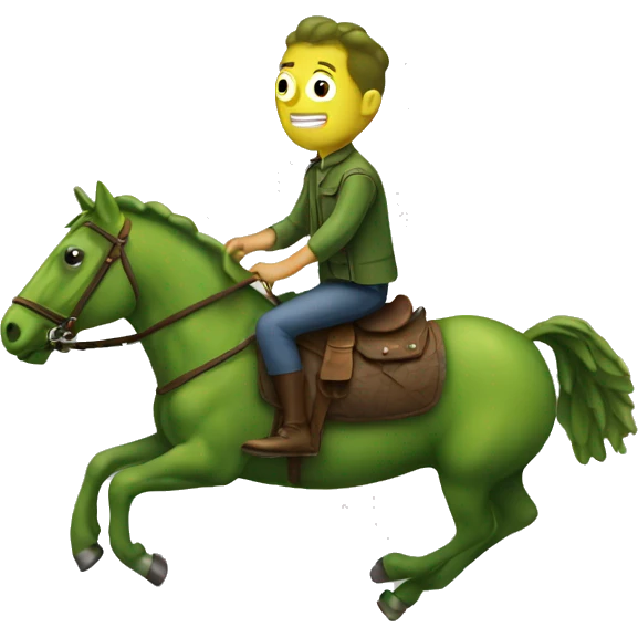 Riding a pickle emoji