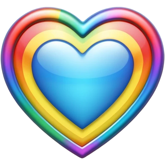 heart with a rainbow metallic border emoji