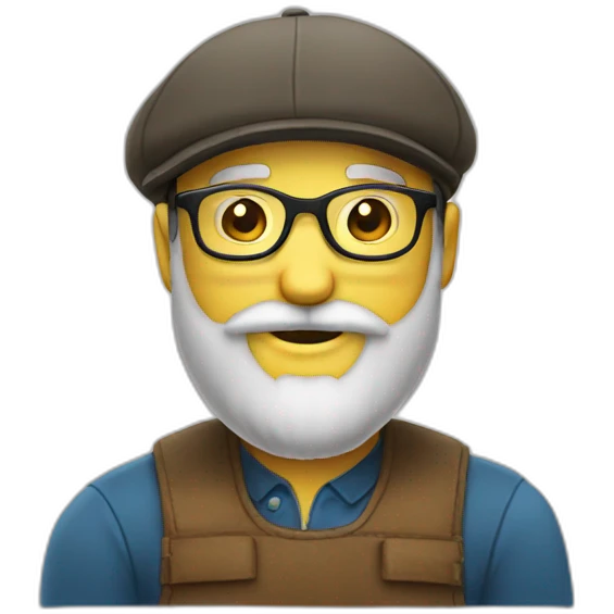flat cap glasses and beard emoji