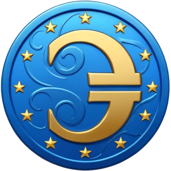 euro coin blue fun emoji