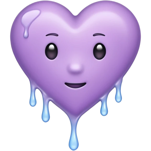 pastel purple dripping heart emoji