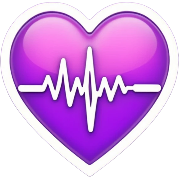 heart pules tech with the pules symbol in the middle, make the hart dark purple emoji