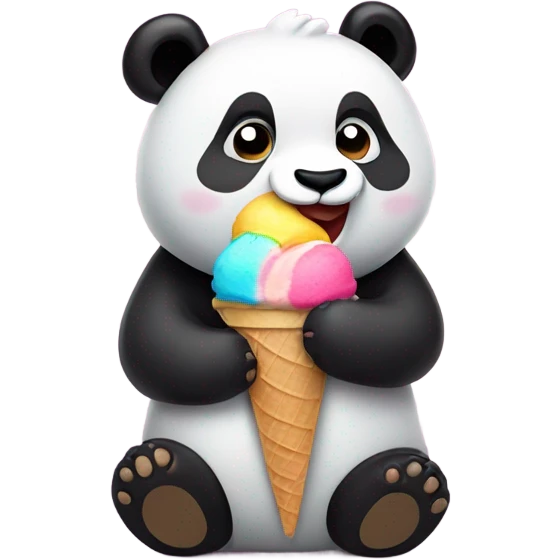 Panda eating ice cream emoji