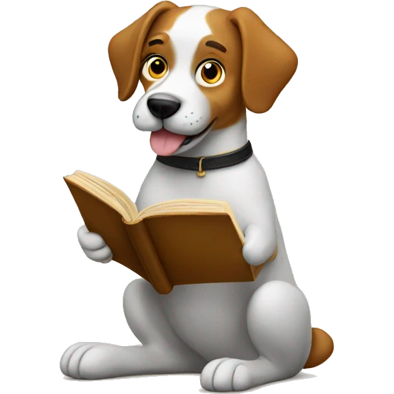 Dog reading a book  emoji