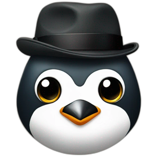 penguin head with peaky blinders ivy cap emoji