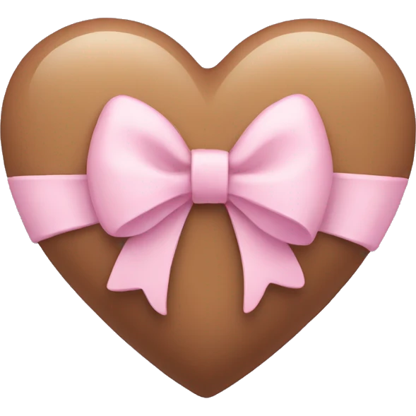 pastel brown heart with a bow emoji