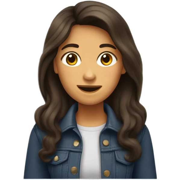 fille brune qui dit bonjour emoji