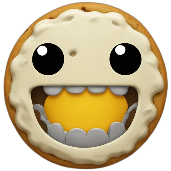 Monstre whit mouth in cookies emoji