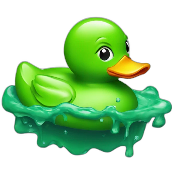 green melted rubber duck emoji