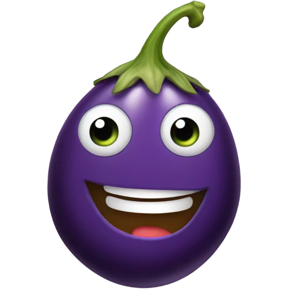 Eggplant in smile emoji