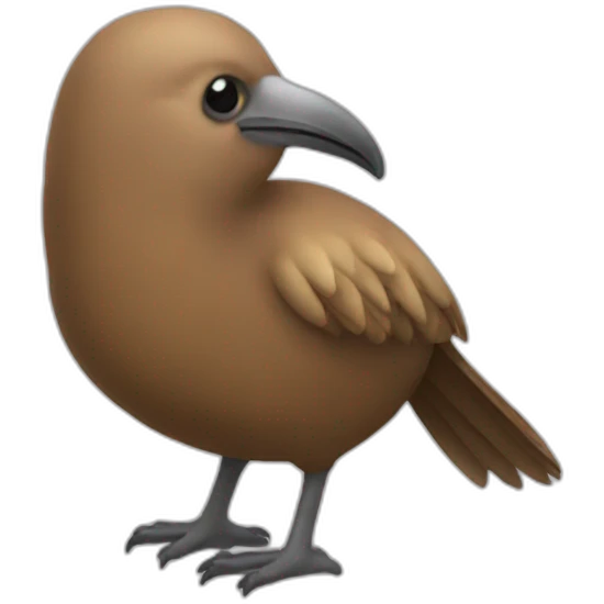 kiwi bird (brown, bird without wings) emoji