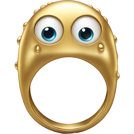 thin gold ring studded with eyeballs emoji