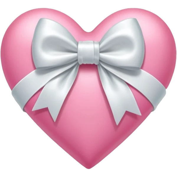 corazón rosa con moño blanco  emoji