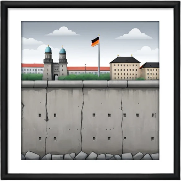 berlin wall long in front without man emoji
