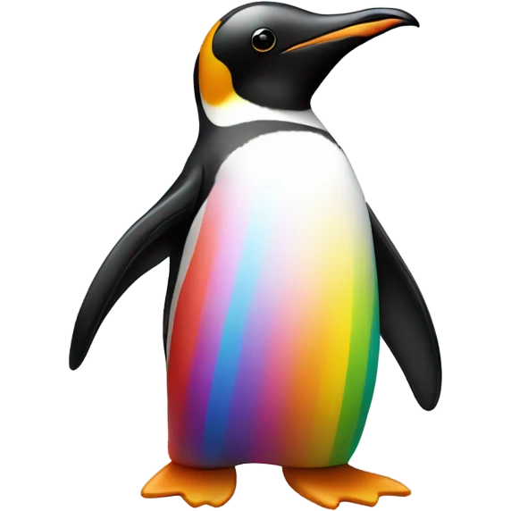 Rainbow striped penguin  emoji