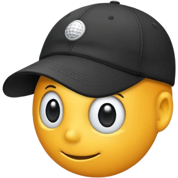 black golf hat emoji