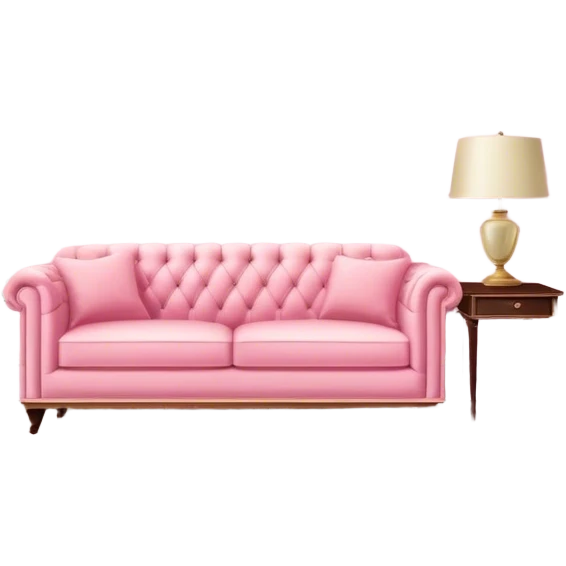 Living room in the of Powder Pink  color vintage glamour style emoji