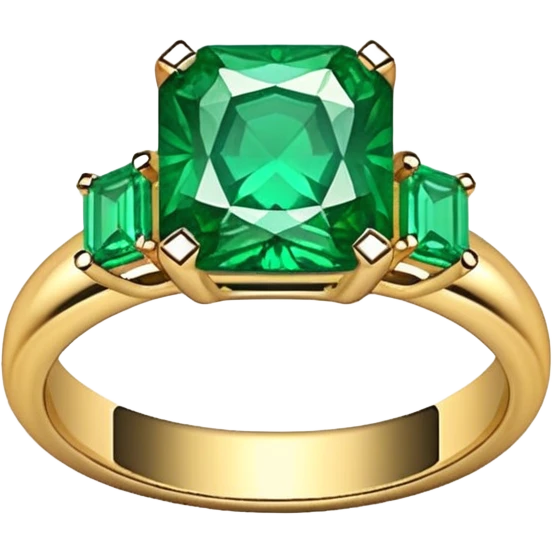 wedding ring with a emerald green stone emoji