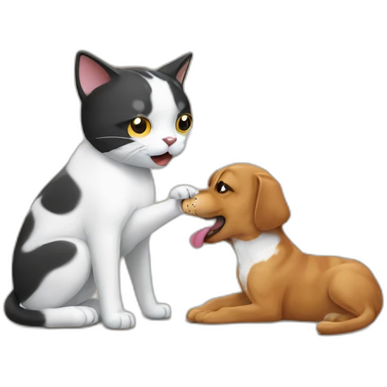 Cat eating a dog emoji