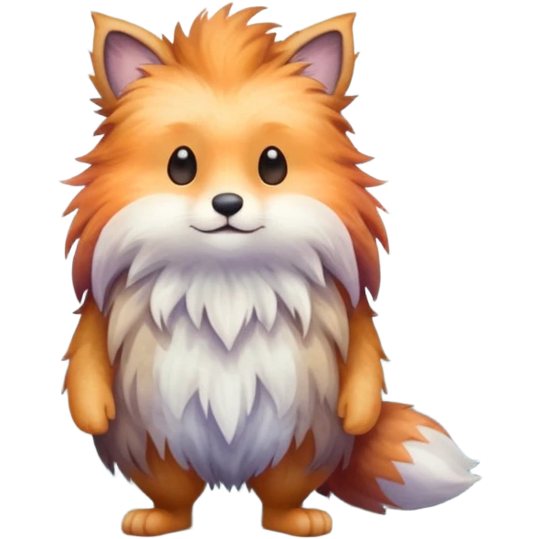watercolor furry creature in a misty forest emoji