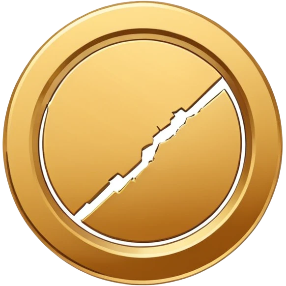 Minimal line-art icon of a small broken coin or downward arrow inside a circle, clean modern style, simple outlines, no background, transparent, represents “losses / setbacks emoji