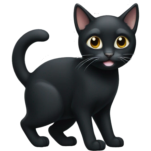 black cat with white paws  emoji