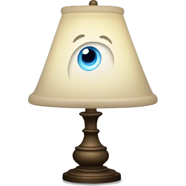 Lamp with blue eyes emoji