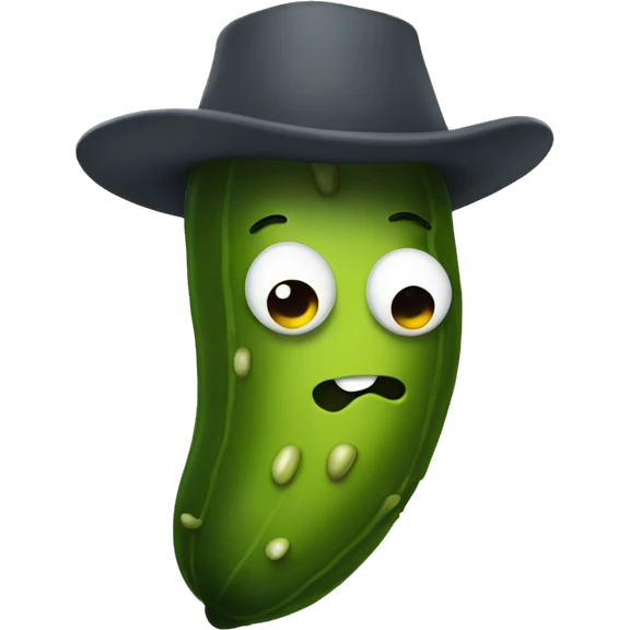Pickle with a hat  emoji