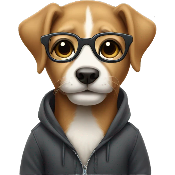 random cute animal wear glasses emoji