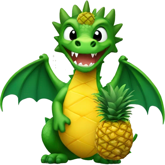 Dragon holding pineapple  emoji