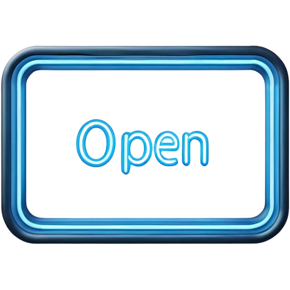 blue open sign emoji