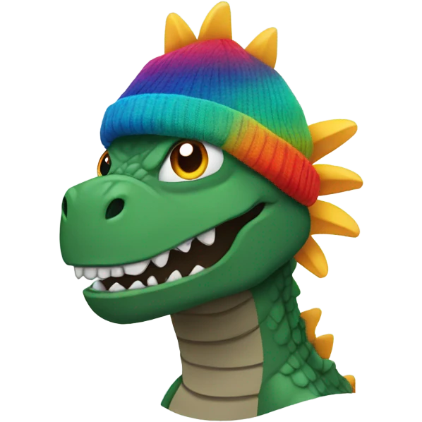 Godzilla with a propeller beanie emoji