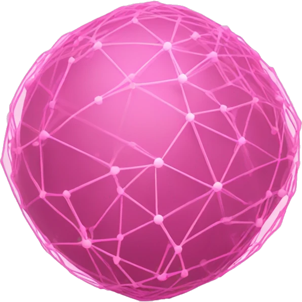 Pink and light pink connected network globe   emoji