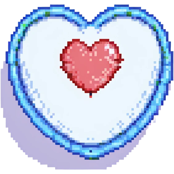 rainbow pride heart, pixel art style, glossy look, no text emoji