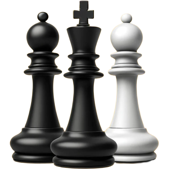 black and white chess figures emoji