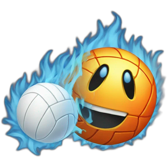 burning volleyball emoji