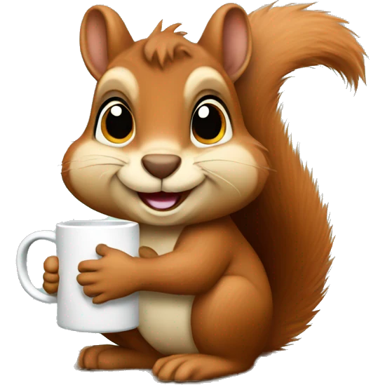 squirrel with a mug emoji