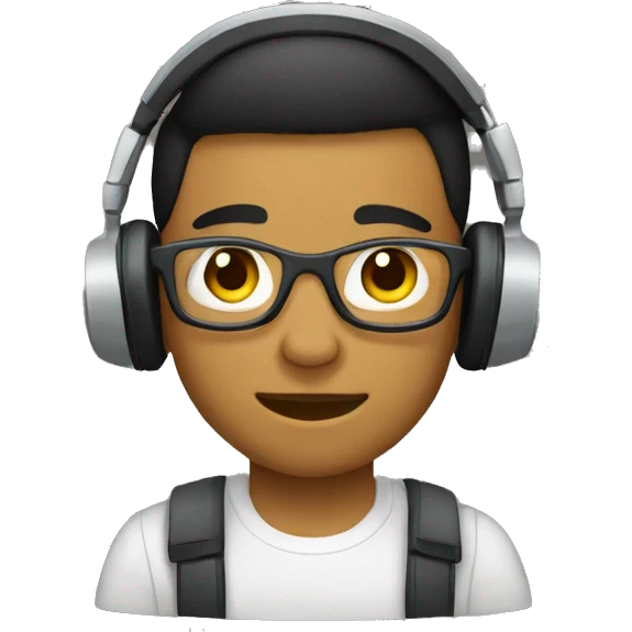 Joven con audifonos emoji